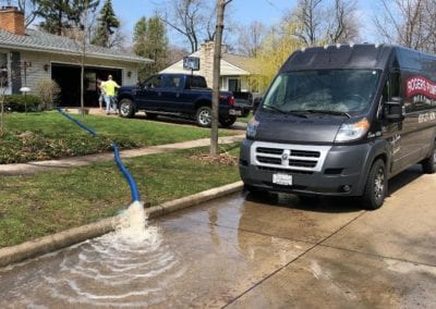 water being pumped out